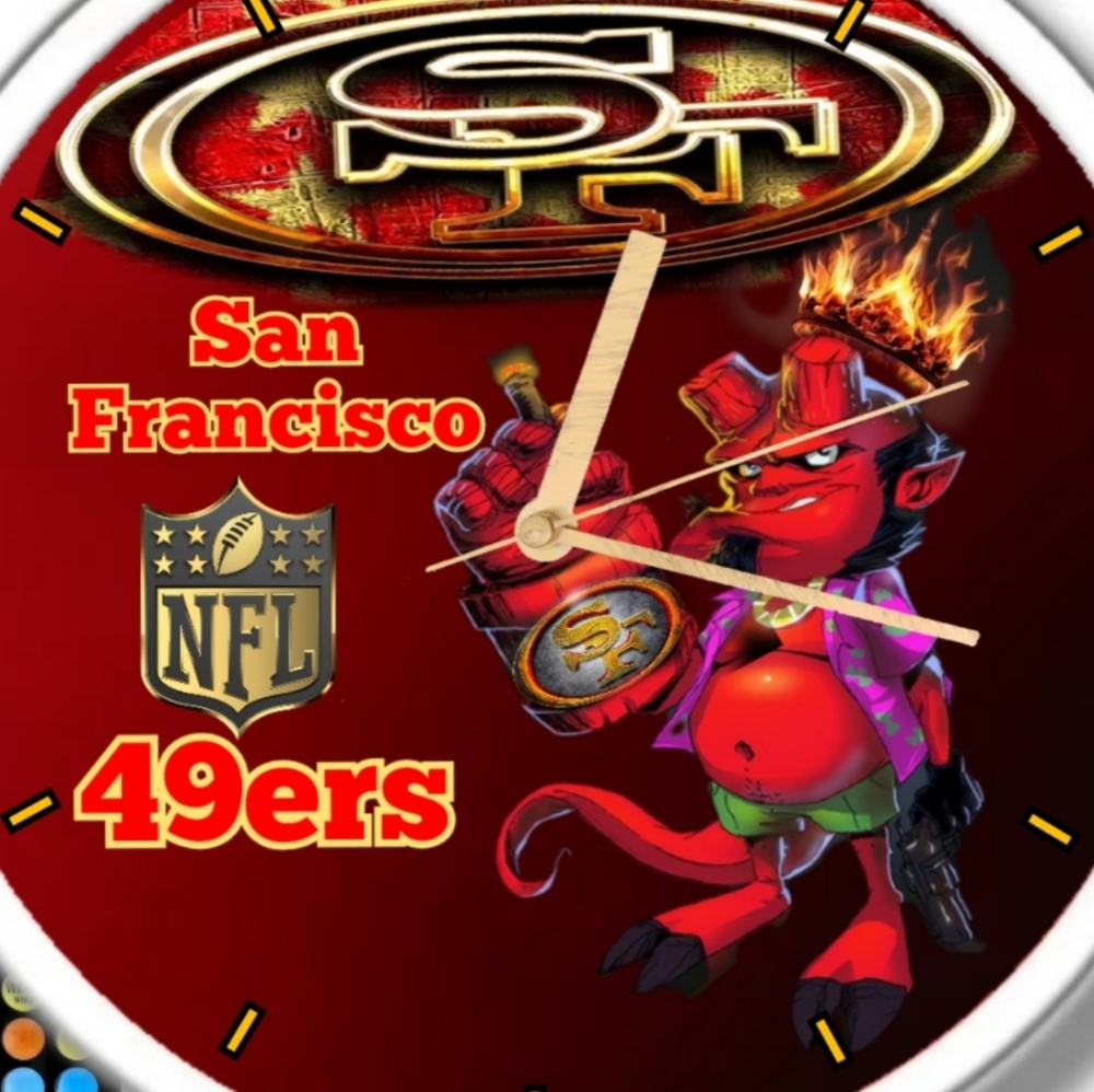 49ers hell boys led lights football clock